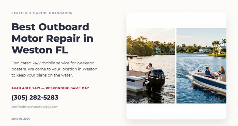 best outboard repair Weston florida weekend boaters