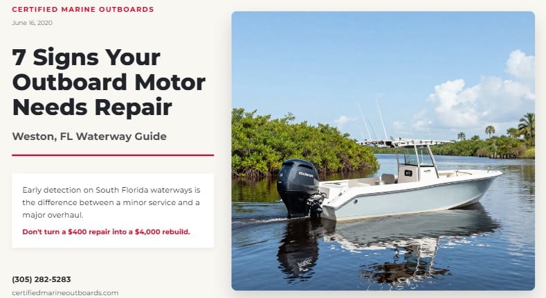 signs-outboard motor needs repair weston florida