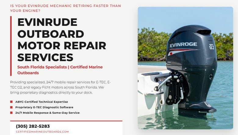 evinrude etec still running repair south florida