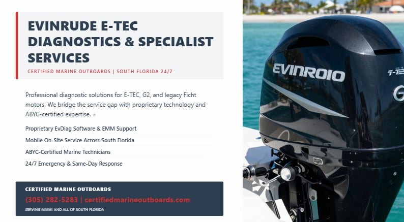 how evinrude etec diagnostics work south florida
