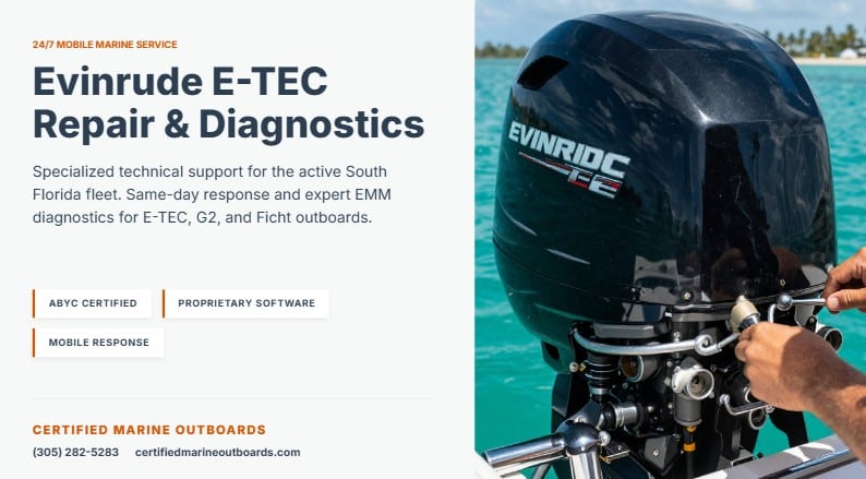 signs evinrude etec needs repair south florida