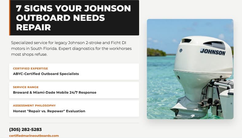 signs johnson outboard needs repair south florida