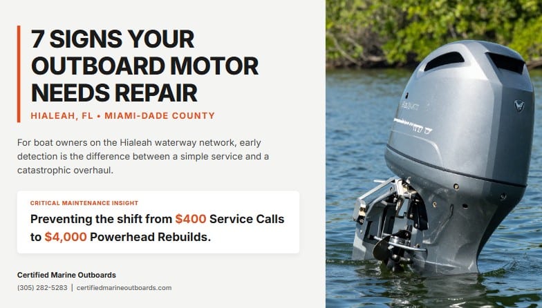 signs outboard motor needs repair hialeah florida 